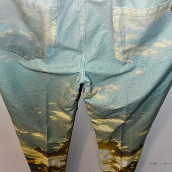 Minnie Rose Blue And Yelllow Sky Sunset Stretch Pants Size 2 - Picture 9 of 9